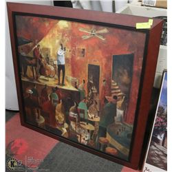 BLUES PRINT ON CANVAS 37"X37"