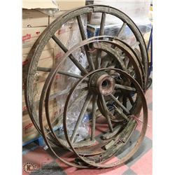 GROUP OF VINTAGE WAGON WHEELS