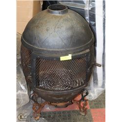 CAST IRON OUTDOOR FIRE PIT OVAL SHAPED 32.5"H