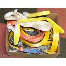 BOX WITH LARGE ASSORTMENT OF SLINGS