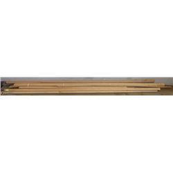 LOT OF OAK BASEBOARDS, OAK HANDRAIL ETC