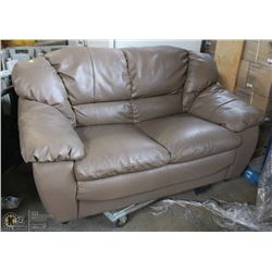 DARK GREY LEATHERETTE LOVE SEAT