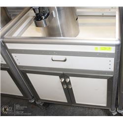ROLLING CART WITH 2 DOOR AND 1 DRAWER STORAGE