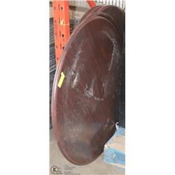 LOT OF 5 ROUND MAHOGANY TABLE TOPS