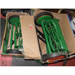 TWO BOXES OF PUSH MOWERS AS IS