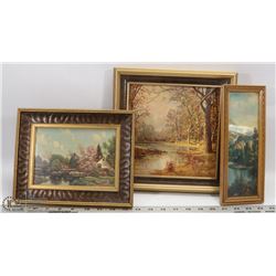 FLAT OF ESTATE VINTAGE PICTURES FRAMED