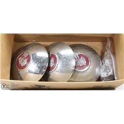 SET OF FOUR 1940'S 1950'S PONTIAC HUB CAPS