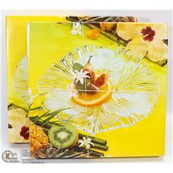 LOT OF 2 NEW 9.5" CRYSTAL DISH.