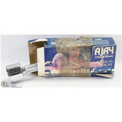 SET OF 5LB DUMB BELLS FREE WEIGHTS. IN BOX