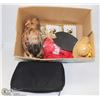 Image 1 : BOX WITH ASSORTED VINTAGE ITEMS INCL GARDEN WOOD