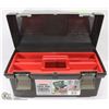 Image 1 : RUBBERMAID TOOLBOX WITH 2 REMOVABLE SHELVES &