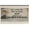 Image 3 : 2012 AMERICAN SILVER EAGLE NGC MS69 1ST RELEASES