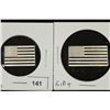 Image 1 : 2 STERLING SILVER FLAG INGOTS 4.9 GRAM 18TH US