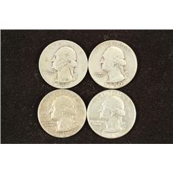 1941-S,50-S,58-D & 64-D WASHINGTON SILVER QUARTERS