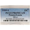 Image 3 : 1999-S SILVER PENNSYLVANIA QUARTER PCGS PR69 DCAM