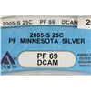 Image 3 : 2005-S SILVER MINNESOTA QUARTER ANACS PF69 DCAM