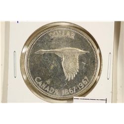 1967 CANADA FLYING GOOSE SILVER DOLLAR BU