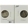 Image 1 : 1838 & 1887 SEATED LIBERTY DIMES