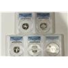Image 1 : SET OF 5-1999-S SILVER 50 STATE QUARTERS ALL PCGS