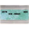 Image 3 : 1978 KENNEDY HALF DOLLAR ICG MS64