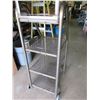 Image 1 : Metal Display Shelf with 2 rear wheels 22 x 24 x 72 with 4 shelves / also great