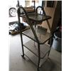 Image 2 : Metal Display Shelf with 2 rear wheels 22 x 24 x 72 with 4 shelves / also great