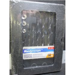 New MasterCraft 21 piece Woodworking kit / 7 brad point bits / 8 dowling