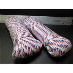 2 new 100 ft rolls of 1/4 x 100 Diamond braid Rope / floats & resists rot/mildue