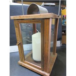 Hurricane Candle Lanturn with large candle / 7 x 7 x 12 high