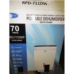 New Whynter Portable De-Humidifier with pump / 70pints model # RPD-711DWP