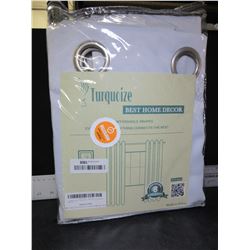 New 52  x 72 Turquoize Drapes 2 panels with brushed chrome gromets