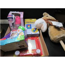 Lot of Kids Toys / Etch a Sketch - disney projector night light / ride horse &