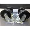 Image 1 : New set of 4 Castors 3 inch / 2 are Swivel