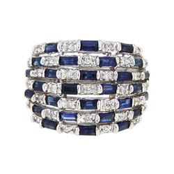 14KT White Gold 2.23ctw Blue Sapphire and Diamond Ring