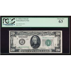 1928 $20 New York Federal Reserve Note PCGS 63