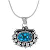 Image 1 : Sterling Silver 8.00ctw Turquoise Pendant with Chain