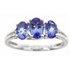 Image 1 : 1.67 ctw Tanzanite and Diamond Ring - 10KT White Gold