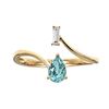 Image 1 : 0.5 ctw Apatite and Diamond Ring - 14KT Yellow Gold