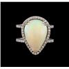 Image 2 : 9.70 ctw Opal and Diamond Ring - 14KT White Gold