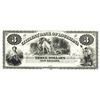 Image 1 : 1800's $3 Citizens' Bank of Louisiana, New Orleans, LA Obsolete Bank Note