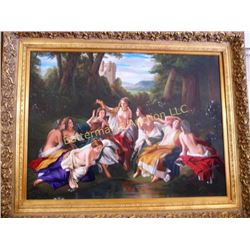 Pastoral Painting of Women on Estate