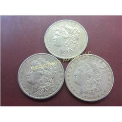 Lot of 3 Morgan Silver Dollars