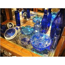 Lot of 17 Cobalt Glass