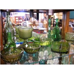 Lot of 11 pieces Green Glass