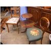 Image 1 : 2 Antique Chairs and 2-Tier Table