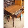 Image 1 : Turned Wood Table with Drawer