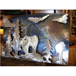 Cut Dimensional Metal Bear Art