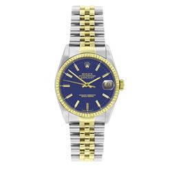 Rolex Datejust Blue Face Yellow Gold