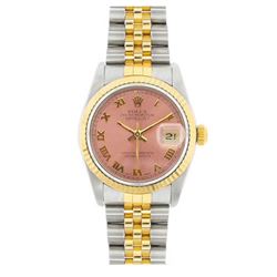 Rolex Datejust 18k Yellow Gold Samon Face Womens