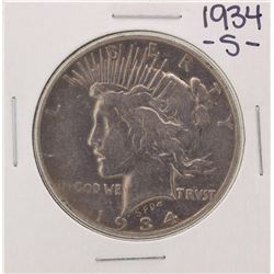 1934-S $1 Peace Silver Dollar Coin